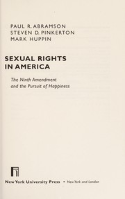 Front cover of Sexual rights in America by Abramson, Paul R.