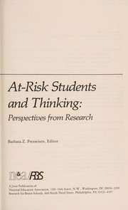 Cover of AT-RISK STUDENTS AND THINKING by Barbara Z Presseisen