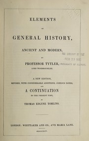 Front cover of Elements of general history, ancient and modern by Woodhouselee, Alexander Fraser Tytler Lord