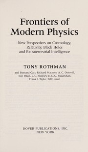 Front cover of Frontiers of modern physics by Tony Rothman