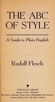 Cover of ABC of Style by Rudolf Franz Flesch