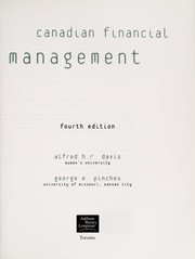 Front cover of Canadian Financial Management by Alfred H. R. Davis