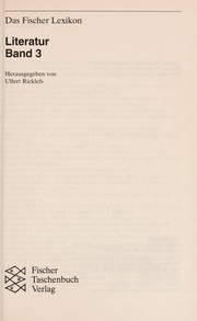Front cover of Das Fischer Lexikon Literatur by Ulfert Ricklefs