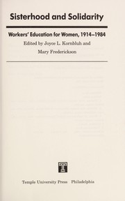 Cover of Sisterhood and solidarity by Joyce L. Kornbluh