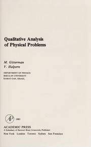Cover of Qualitative analysis of physical problems by M. Gitterman