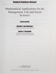 Cover of Student solutions manual by Ronald J. Harshbarger