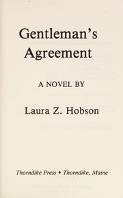 Front cover of Gentleman's agreement by Laura Keane Zametkin Hobson