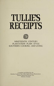 Cover of Tullie's receipts by Sophie D. Coe