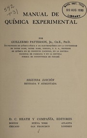 Front cover of Manual de qum̕ica experimental by Guillermo Patterson