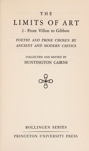 Cover of The limits of art by Cairns, Huntington