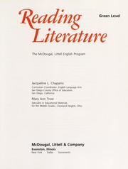 Cover of Reading literature, green level by Jacqueline L. Chaparro