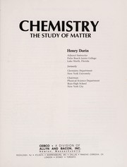 Front cover of Chemistry, the study of matter by Henry Dorin