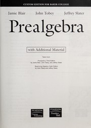 Front cover of Prealgebra by Jamie Blair