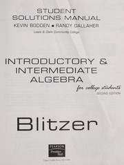Cover of Student solutions manual by Kevin Bodden