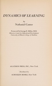 Cover of Dynamics of learning. -- by Nathaniel Cantor