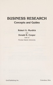 Cover of Business research by Robert G. Murdick