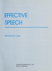Cover of Effective speech by Richard W. Clark