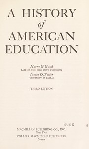 Cover of A history of American education by Harry Gehman Good