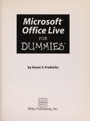 Cover of Microsoft Office Live for dummies by Karen S. Fredricks