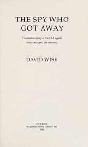 Cover of The spy who got away by David Wise