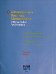 Front cover of Contemporary business mathematics with Canadian applications by S. A. Hummelbrunner