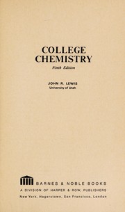 Front cover of College chemistry by John R. Lewis