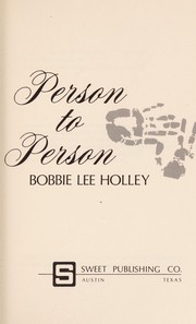 Front cover of Person to person by Bobbie Lee Holley