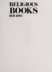 Cover of Religious books, 1876-1982 by R. R. Bowker