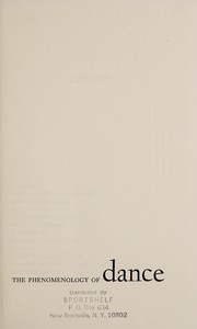 Front cover of The phenomenology of dance by Maxine Sheets-Johnstone