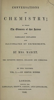 Cover of Conversations on chemistry by Marcet Mrs