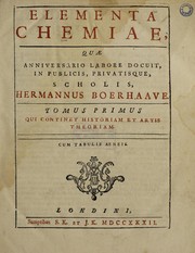 Front cover of Elementa chemiae by Herman Boerhaave