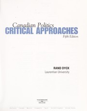 Front cover of Canadian politics by Perry Rand Dyck