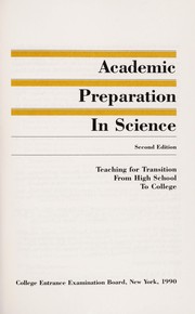 Cover of Academic preparation in science by College Entrance Examination Board