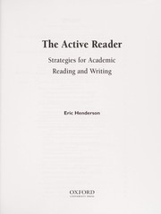 Cover of The active reader by Eric Henderson