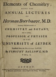 Front cover of Elements of chemistry by Herman Boerhaave