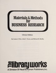 Front cover of Materials and methods for business research by Linda J. Piele