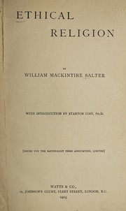 Cover of Ethical religion by William Mackintire Salter