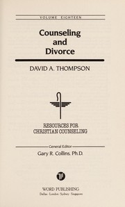 Cover of Counseling and divorce by Thompson, David A.