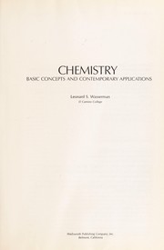 Cover of Chemistry; by Leonard S Wasserman
