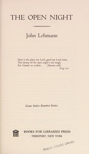 Cover of The open night by Lehmann, John