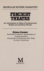 Front cover of Feminist theatre by Helene Keyssar