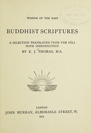 Cover of Buddhist scriptures by Edward Joseph Thomas