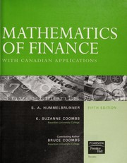 Cover of Mathematics of finance with Canadian applications by S. A. Hummelbrunner