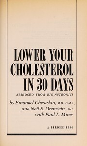 Cover of Lower your cholesterol in 30 days by E. Cheraskin
