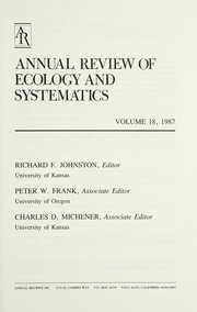 Cover of Annual Review of Ecology and Systematics by Richard F. Johnston