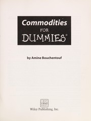 Cover of Commodities for dummies by Amine Bouchentouf