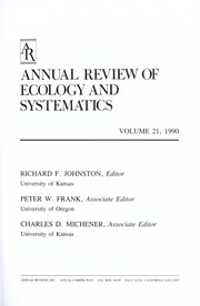 Cover of Annual Review of Ecology and Systematics by Richard F. Johnston