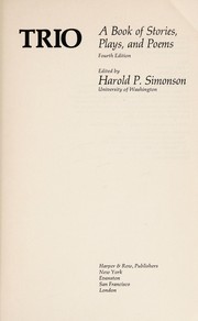 Cover of Trio by Harold Peter Simonson