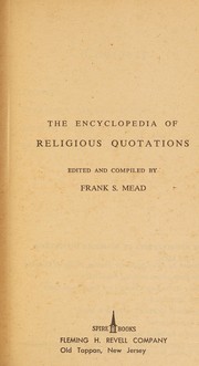 Front cover of The Encyclopedia of Religious Quotations by Frank S. Mead