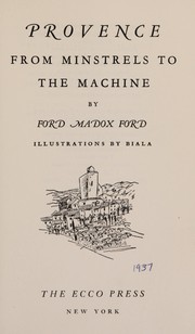 Front cover of Provence (Neglected books of the 20th century) by Ford Madox Ford